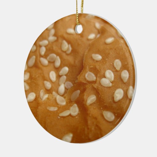 sesame seed hamburger bun ceramic ornament Zazzle