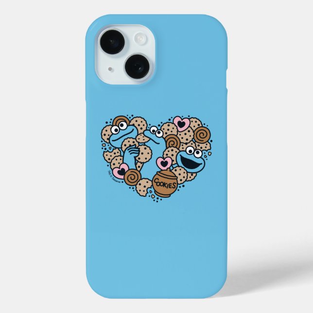 Sesame Sesame | Cookie Monster Doodle Heart Case-Mate iPhone Case (Back)