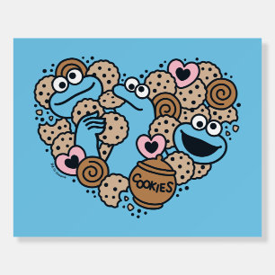 Sesame Sesame Cookie Monster Doodle Heart Foam Board