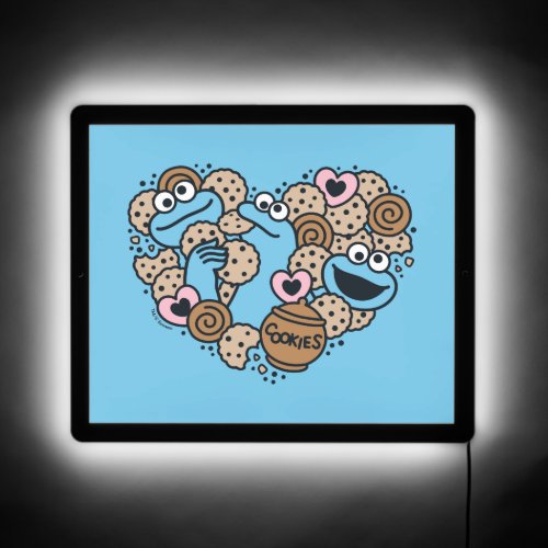 Sesame Sesame  Cookie Monster Doodle Heart LED Sign