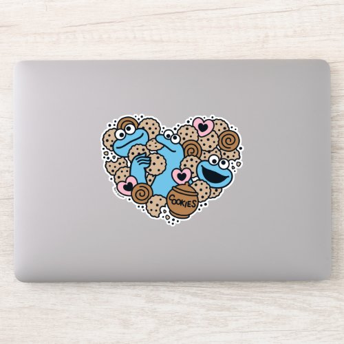 Sesame Sesame  Cookie Monster Doodle Heart Sticker