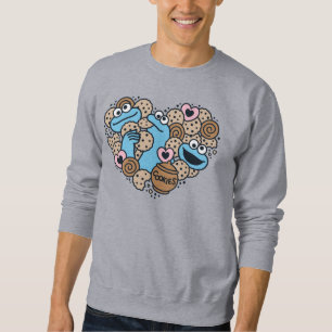 Sesame Sesame Cookie Monster Doodle Heart Sweatshirt