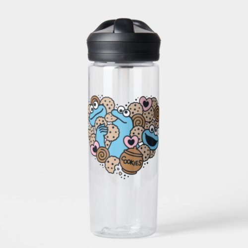 Sesame Sesame  Cookie Monster Doodle Heart Water Bottle
