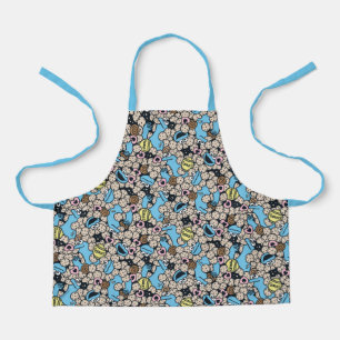 Sesame Sesame   Cookie Monster Doodle Pattern Apron