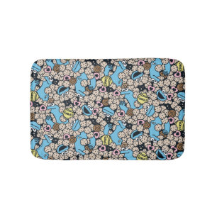 Sesame Sesame Cookie Monster Doodle Pattern Bath Mat