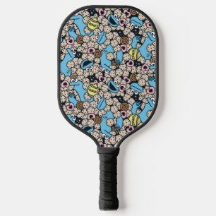 Sesame Sesame Cookie Monster Doodle Pattern Pickleball Paddle