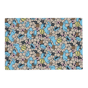 Sesame Sesame   Cookie Monster Doodle Pattern Placemat