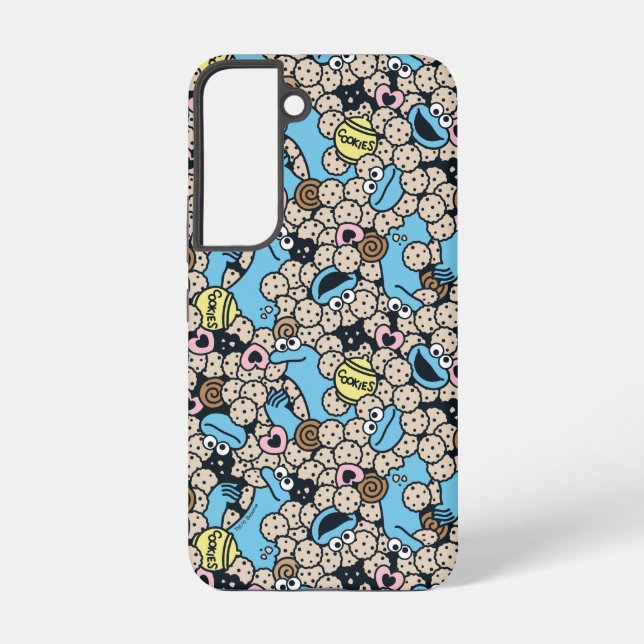 Sesame Sesame | Cookie Monster Doodle Pattern Samsung Galaxy Case (Back)