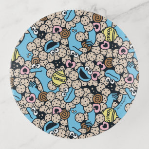 Sesame Sesame Cookie Monster Doodle Pattern Trinket Tray