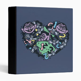 Sesame Sesame Count von Count Doodle Heart 3 Ring Binder