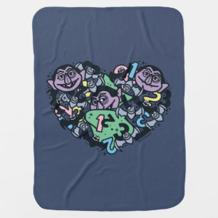 Sesame Sesame Count von Count Doodle Heart Baby Blanket
