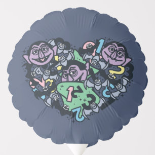 Sesame Sesame Count von Count Doodle Heart Balloon