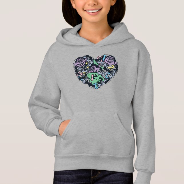 Sesame Sesame | Count von Count Doodle Heart Hoodie (Front)
