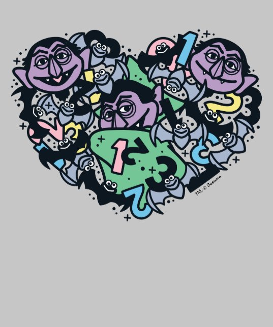Sesame Sesame | Count von Count Doodle Heart Hoodie | Zazzle