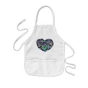 Sesame Sesame   Count von Count Doodle Heart Kids' Apron