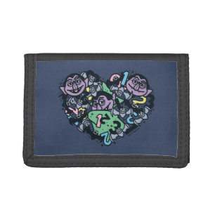 Sesame Sesame Count von Count Doodle Heart Trifold Wallet