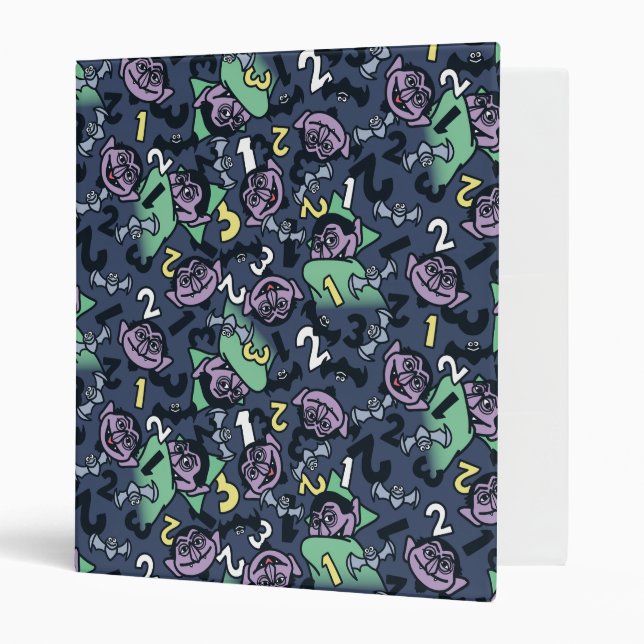 Sesame Sesame | Count von Count Doodle Pattern 3 Ring Binder (Front/Inside)