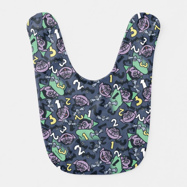 Sesame Sesame | Count von Count Doodle Pattern Baby Bib (Front)