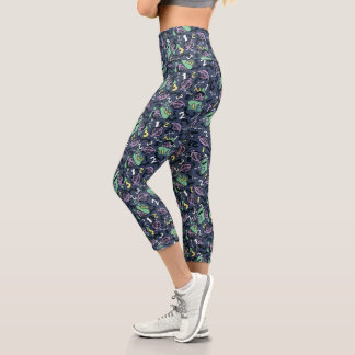 Sesame Sesame | Count von Count Doodle Pattern Capri Leggings