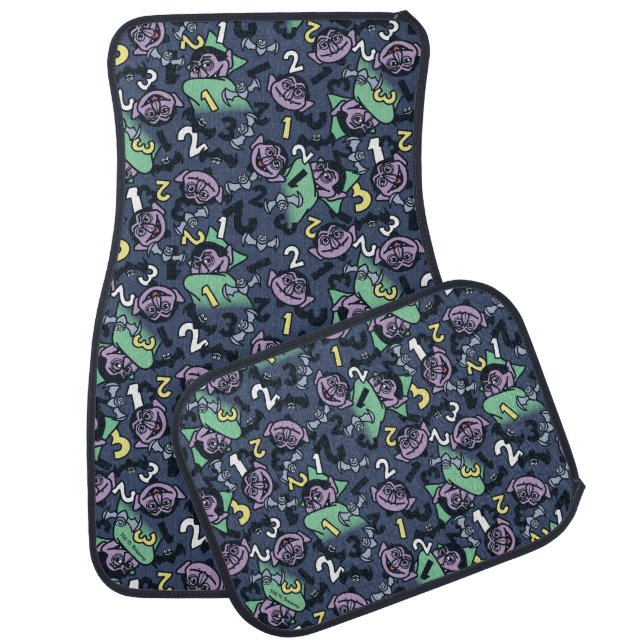 Sesame Sesame | Count von Count Doodle Pattern Car Floor Mat (Set)