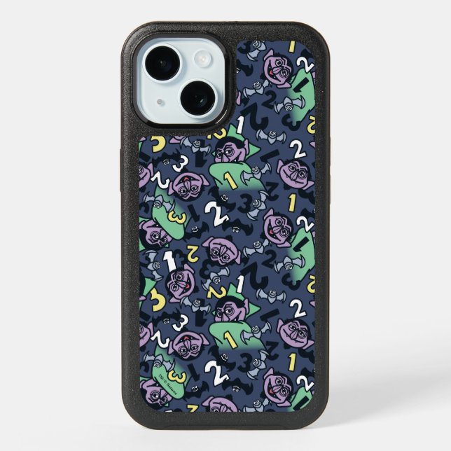 Sesame Sesame | Count von Count Doodle Pattern iPhone 15 Case (Back)
