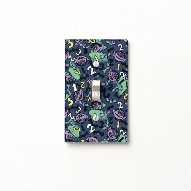 Sesame Sesame | Count von Count Doodle Pattern Light Switch Cover (In Situ)