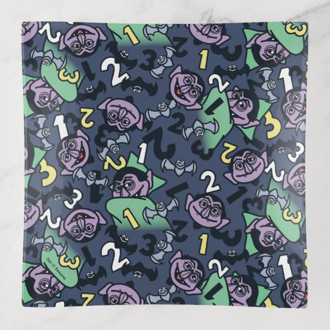 Sesame Sesame | Count von Count Doodle Pattern Trinket Tray (Front)