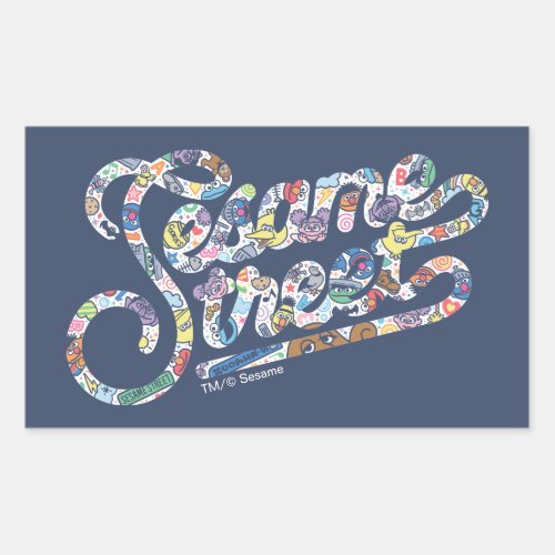 Sesame Sesame  Doodle Logo Rectangular Sticker