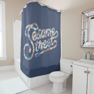 Sesame Sesame Doodle Logo Shower Curtain