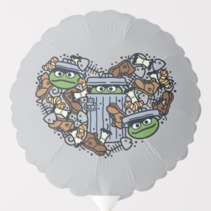 Sesame Sesame Oscar the Grouch Doodle Heart Balloon