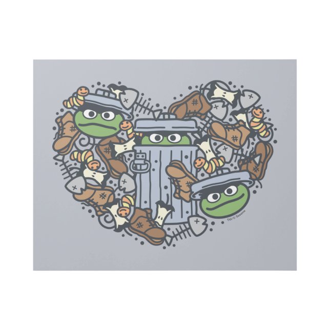 Sesame Sesame | Oscar the Grouch Doodle Heart Gallery Wrap (Front)