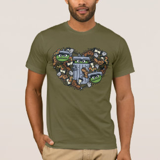 Sesame Sesame | Oscar the Grouch Doodle Heart T-Shirt