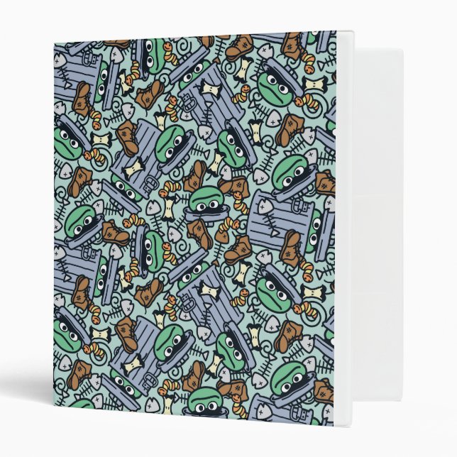 Sesame Sesame | Oscar the Grouch Pattern 3 Ring Binder (Front/Inside)