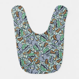 Sesame Sesame Oscar the Grouch Pattern Baby Bib