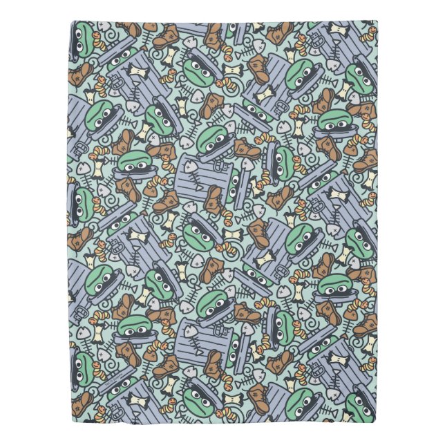Sesame Sesame | Oscar the Grouch Pattern Duvet Cover (Front)