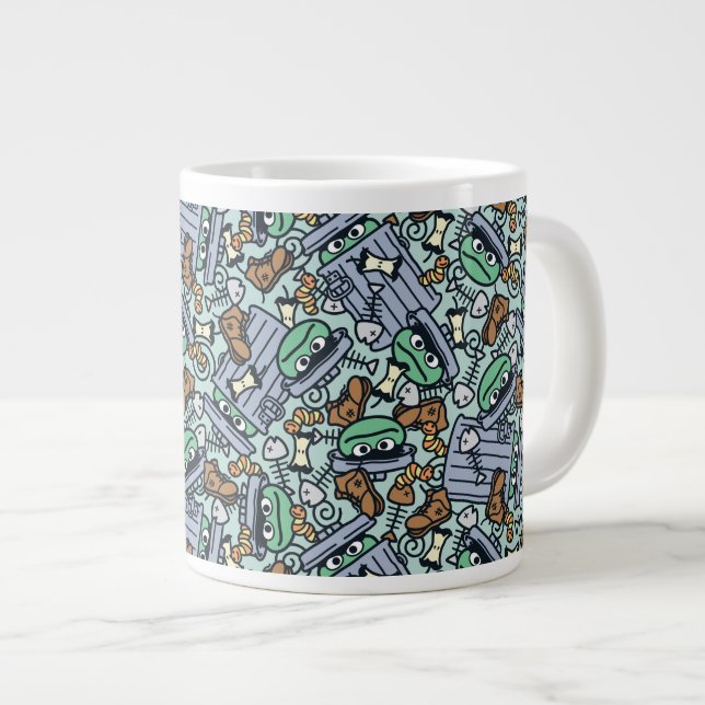Sesame Sesame | Oscar the Grouch Pattern Giant Coffee Mug (Front Right)