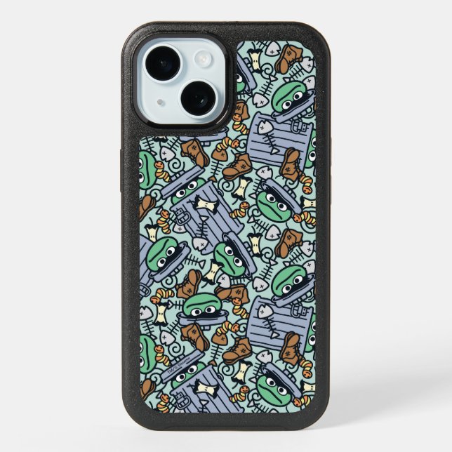 Sesame Sesame | Oscar the Grouch Pattern iPhone 15 Case (Back)