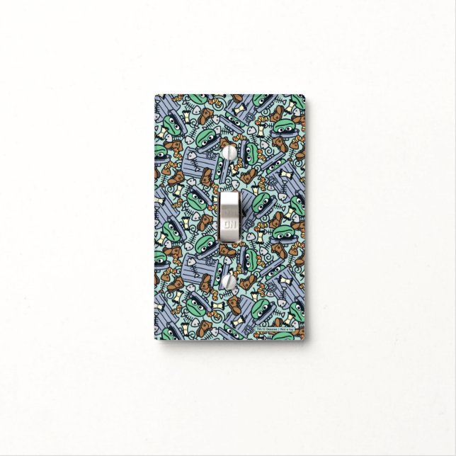 Sesame Sesame | Oscar the Grouch Pattern Light Switch Cover (In Situ)