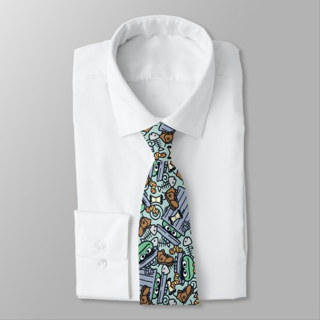 Sesame Sesame | Oscar the Grouch Pattern Neck Tie (Tied)