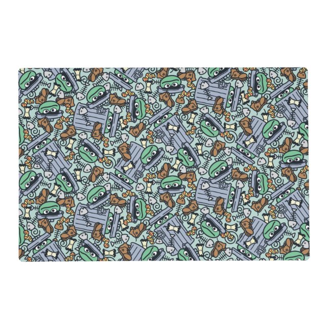 Sesame Sesame | Oscar the Grouch Pattern Placemat (Front)