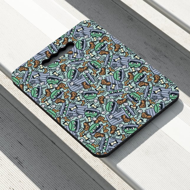 Sesame Sesame | Oscar the Grouch Pattern Seat Cushion (In Situ)