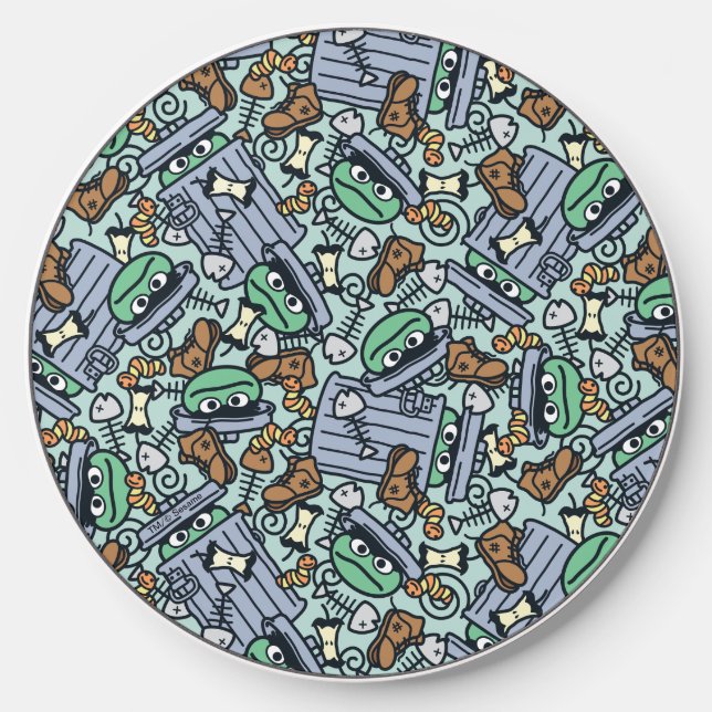 Sesame Sesame | Oscar the Grouch Pattern Wireless Charger (Front)
