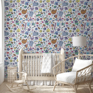 Sesame Sesame   Sesame Pals Doodle Pattern Wallpaper