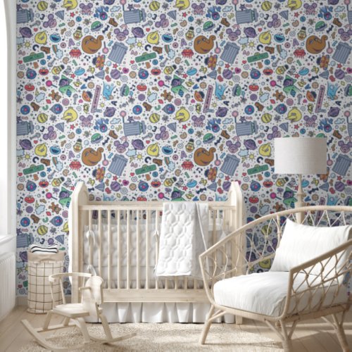 Sesame Sesame  Sesame Pals Doodle Pattern Wallpaper