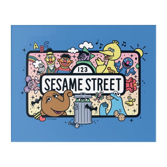 Sesame Sesame | Sesame Pals Doodle Sign Acrylic Print (Front)