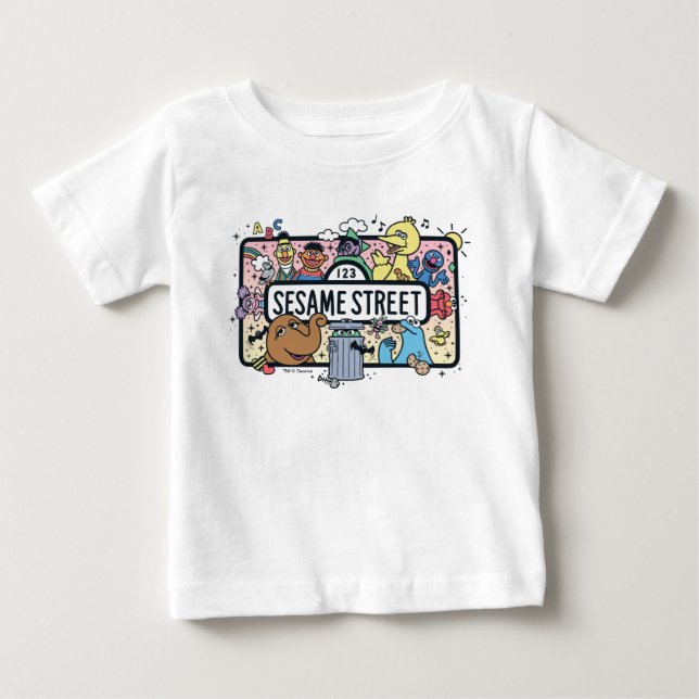 Sesame Sesame | Sesame Pals Doodle Sign Baby T-Shirt (Front)