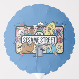 Sesame Sesame   Sesame Pals Doodle Sign Balloon