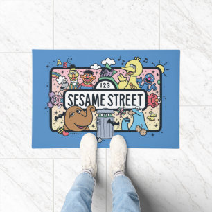 Sesame Sesame Sesame Pals Doodle Sign Doormat