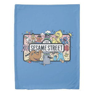 Sesame Sesame Sesame Pals Doodle Sign Duvet Cover