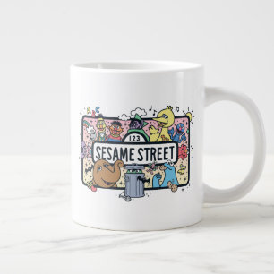 Sesame Sesame Sesame Pals Doodle Sign Giant Coffee Mug